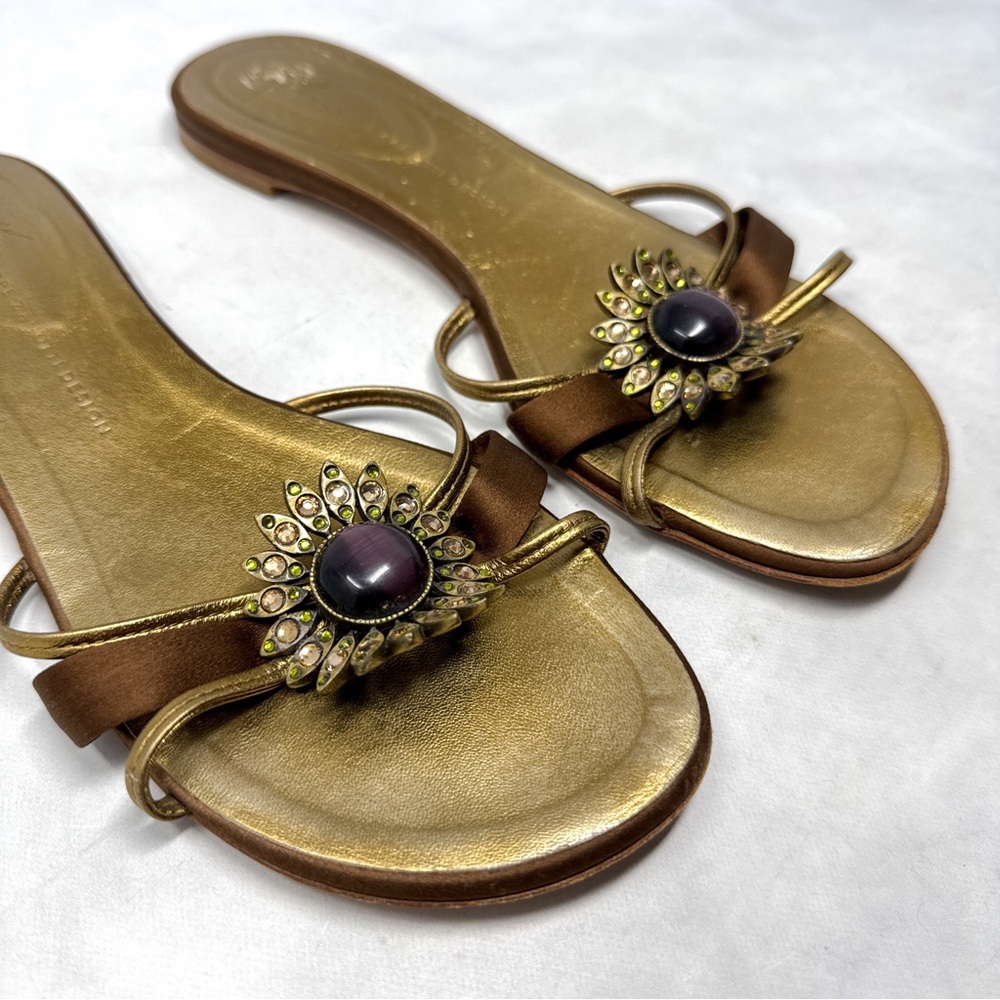 Giuseppe Zanotti Vicini Vintage Y2K Strappy Sun Flat Slide Mule Sandal Shoe 37.5 - Picture 5 of 11